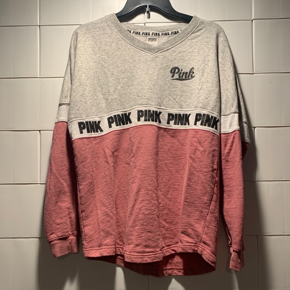 P.I.N.K college V neck sweater